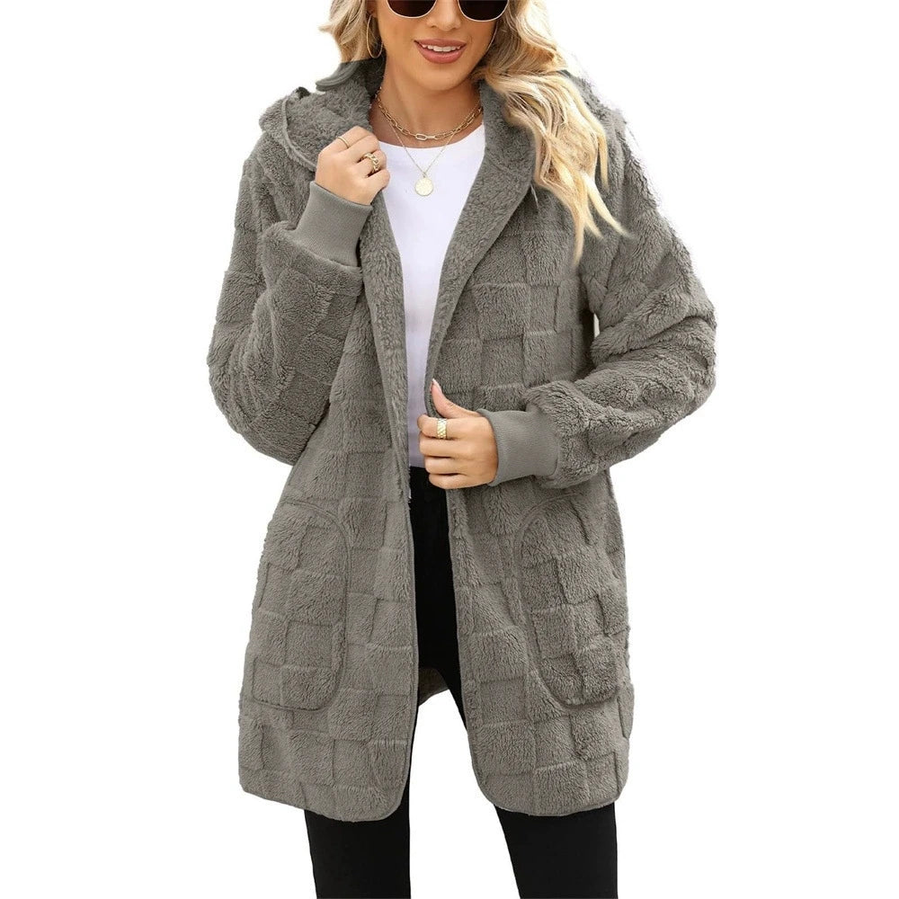 Cloud Soft Plush Velvet Cardigan: Women's Oversized Hooded Fuzzy Jacket