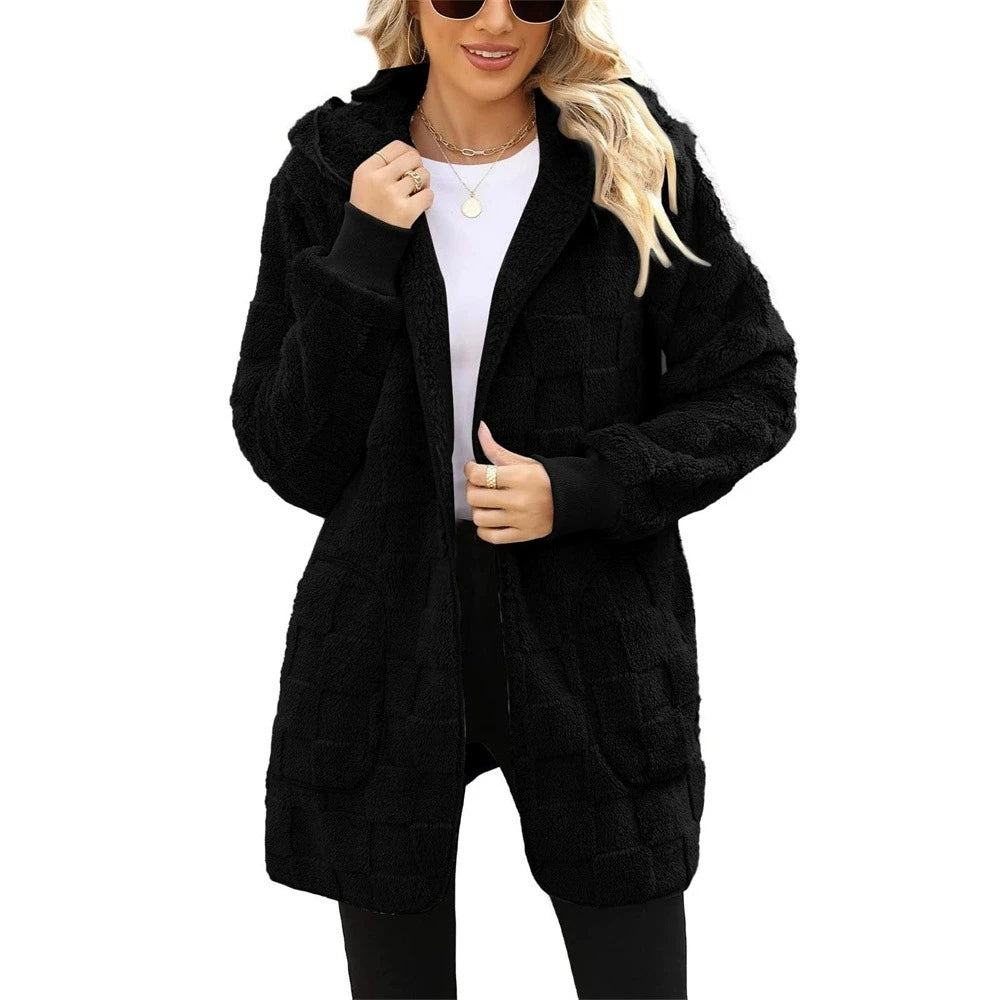 Cloud Soft Plush Velvet Cardigan: Women's Oversized Hooded Fuzzy Jacket