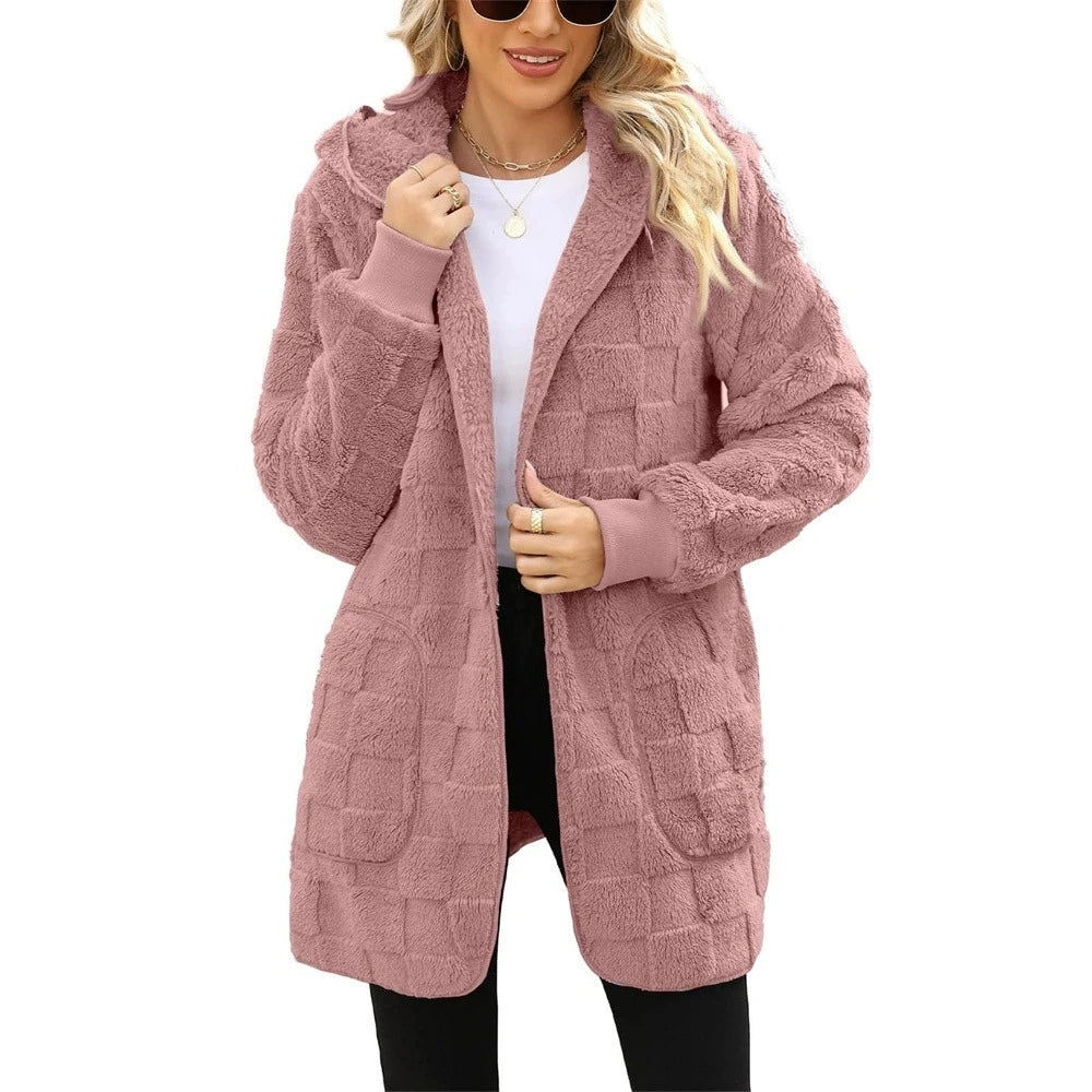 Cloud Soft Plush Velvet Cardigan: Women's Oversized Hooded Fuzzy Jacket