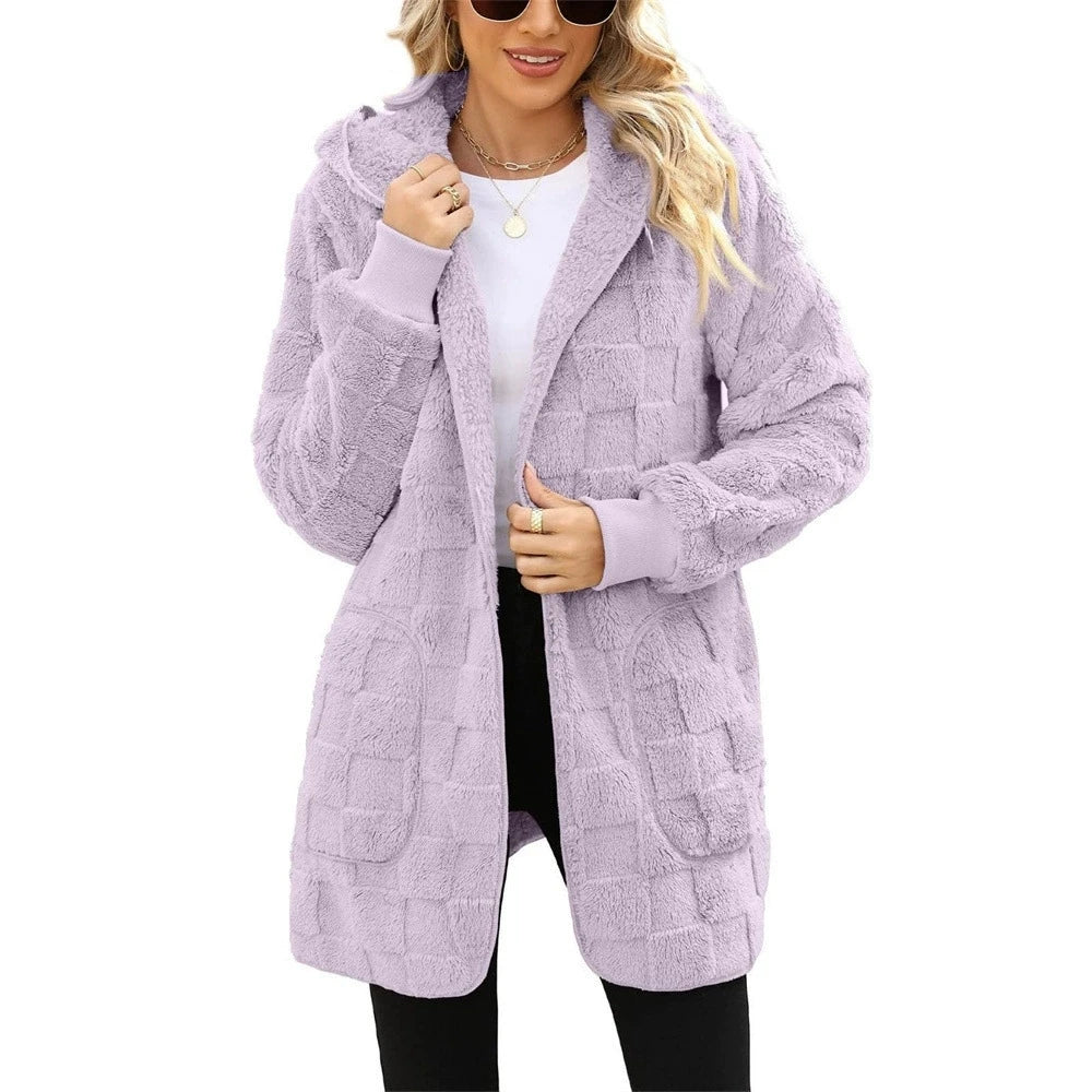 Cloud Soft Plush Velvet Cardigan: Women's Oversized Hooded Fuzzy Jacket