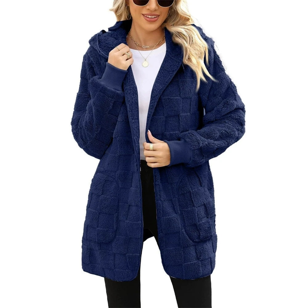 Cloud Soft Plush Velvet Cardigan: Women's Oversized Hooded Fuzzy Jacket