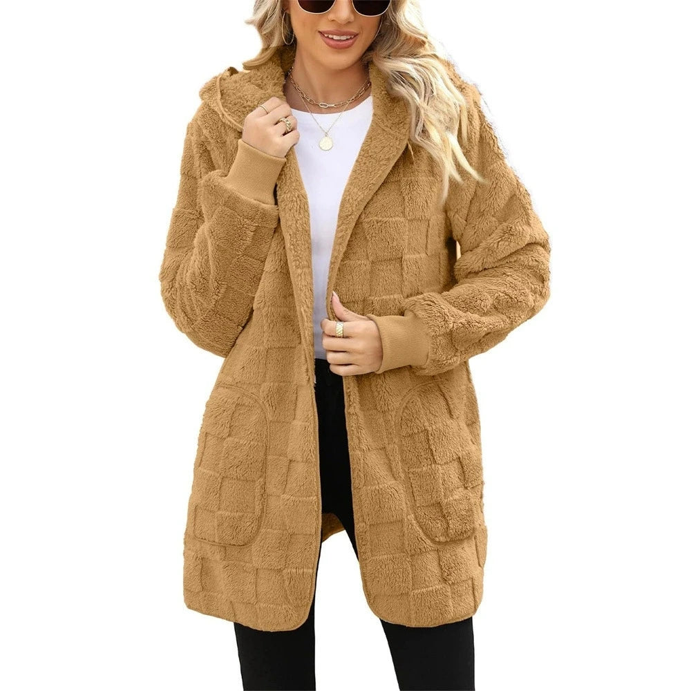 Cloud Soft Plush Velvet Cardigan: Women's Oversized Hooded Fuzzy Jacket