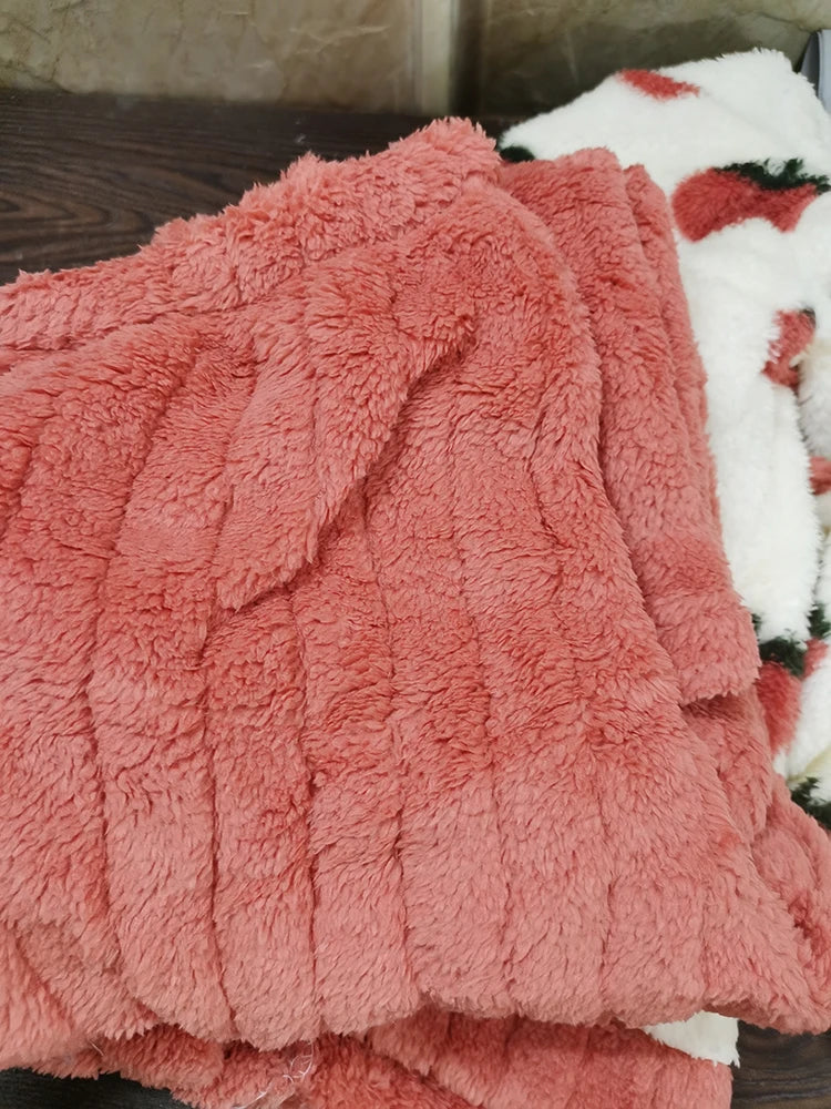 Plush Peach Winter Flannel Pajamas: Padded, Thickened Coral Velvet 2PC Set