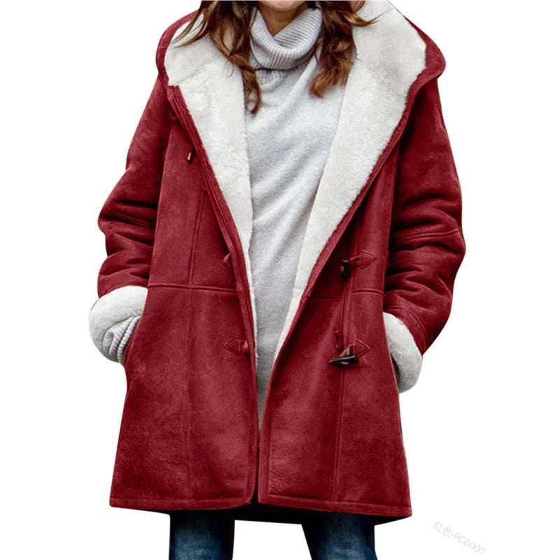 Furry Chic Mid-Length Cardigan: Women's Warm Lapel Button Jacket