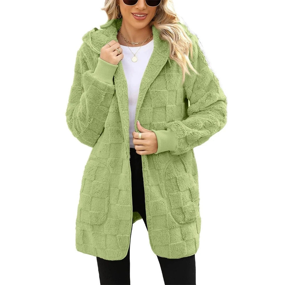 Cloud Soft Plush Velvet Cardigan: Women's Oversized Hooded Fuzzy Jacket